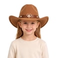 thumbnail image 2 of Classic Kids Cowboy Hat Wide Brim Heart Embellishment Festival Jazz Events Western Style Headwear, 2 of 3