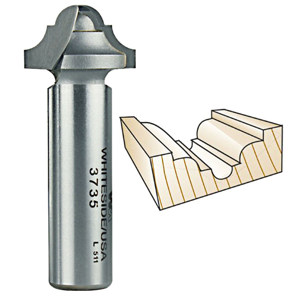 Whiteside Router Bits 3735 Classical Round Bottom Bit with 3/16Inch