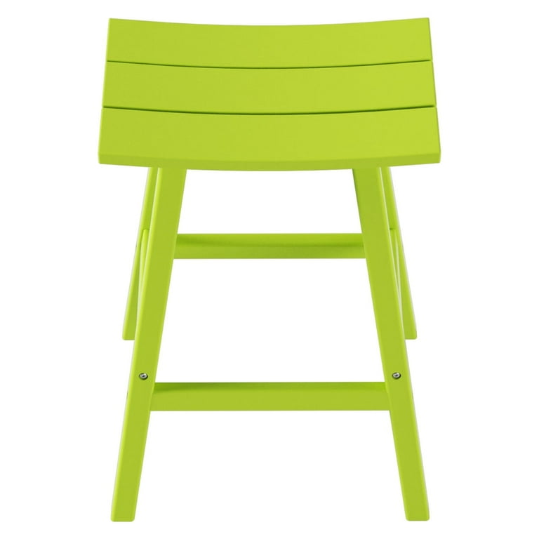 GARDEN 29 Inches Adirondack Plastic Outdoor Bar Stools (Set of 2), Lime 