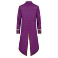 thumbnail image 3 of Sxiwei Mens Women Halloween Gothic Steampunk Frock Coat Victorian Tailcoat Jacket Medieval Vampire Costume Purple XXL, 3 of 4