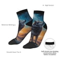 thumbnail image 4 of Bingfone Moonlit Night Sky Wolf Design Patterned Men's Women's Casual Cotton Socks, 4 of 5