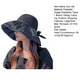 thumbnail image 7 of Sun Hat Large Brim Foldable Hollow Breathable Floppy UV Protection Bow Tie Decor Women Sunscreen Summer Hat Beach Cap for Outdoor, 7 of 7