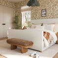thumbnail image 7 of Ollie Taupe Straight Vegan Shearling Bench, 7 of 7