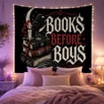 thumbnail image 2 of Books Before Boys Typography Tapestry Wall Hanging, 2 of 7