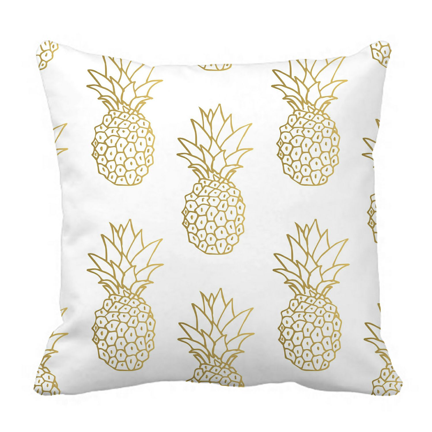 ABPHQTO Pattern Gold Pineapple Pillow Case Pillow Cover ...