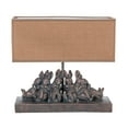 thumbnail image 4 of Creative Co-Op Resin Rabbit Table Lamp with Rectangle Linen Shade, Bronze Finish, 4 of 5