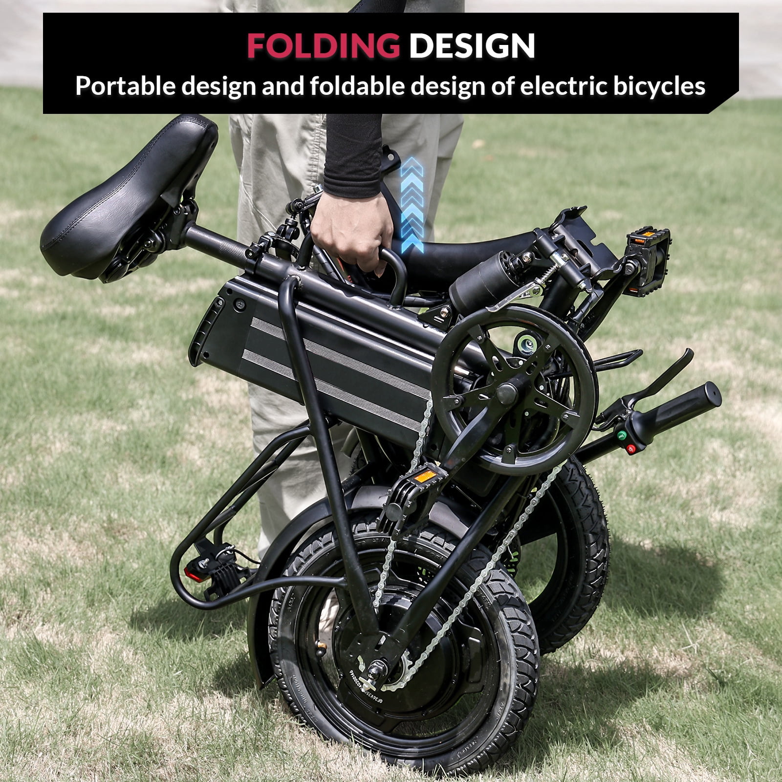Windone Electric Bike for Adults and Teens, Max 19MPH Speed&28 Miles Range (PAS), 500W Peak Motor and Lightweight & Portable, Dual Shock Absorbers,14" Foldable ebike