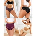 thumbnail image 2 of Aijolen Women's Cotton Underwear Sexy Lace Cheeky Bikini Panties Stretch 6 Pack S-XL, 2 of 7