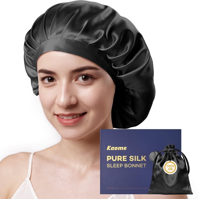 Gorro de seda Kaome 100% seda morera 22 Momme para mujer