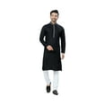 thumbnail image 4 of Black Color Traditional Men's Kurta Pajama Set&ndash; Cultural Wear for Men, 4 of 4