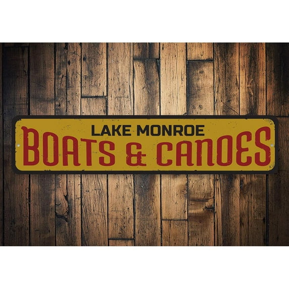 Boats & Canoes Novelty Sign, Metal Wall Decor - 4x18 inches