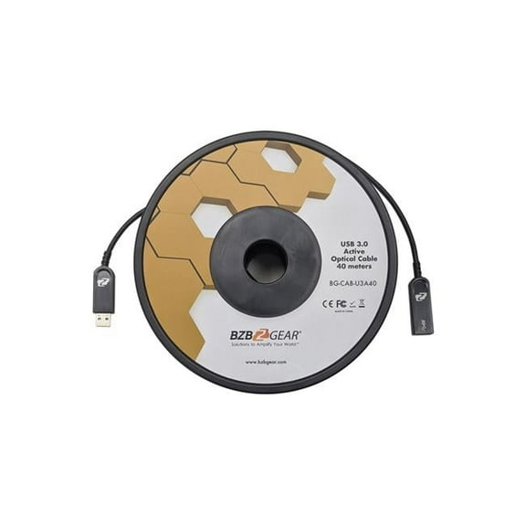 BZB Gear BG-CAB-U3A40 USB 3.0 AM & AF Active Optical Extension Cable - 132 ft.