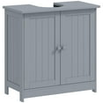 thumbnail image 1 of HOMCOM Under Sink Bathroom Cabinet, Pedestal Sink Vanity w/ 2 Doors, Shelf, 1 of 10