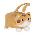 thumbnail image 2 of Porta pañuelos de coche de peluche de gato, suave, fácil de instalar, creativo, universal, de papel animal. Naranja, 2 of 7