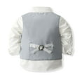 thumbnail image 5 of JAKANYQ Kids Boys Formal Outfits Set Shirt Vest Pants Bow Tie Suit For Kids Wedding Party Occasions Sporty Chic, Grey, 3-4 Years, 5 of 9