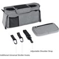 thumbnail image 4 of Organizador para cochecito y cochecito, bolsa de almacenamiento universal para cochecito con 2 portabotellas aislados, portavasos gris, 4 of 5