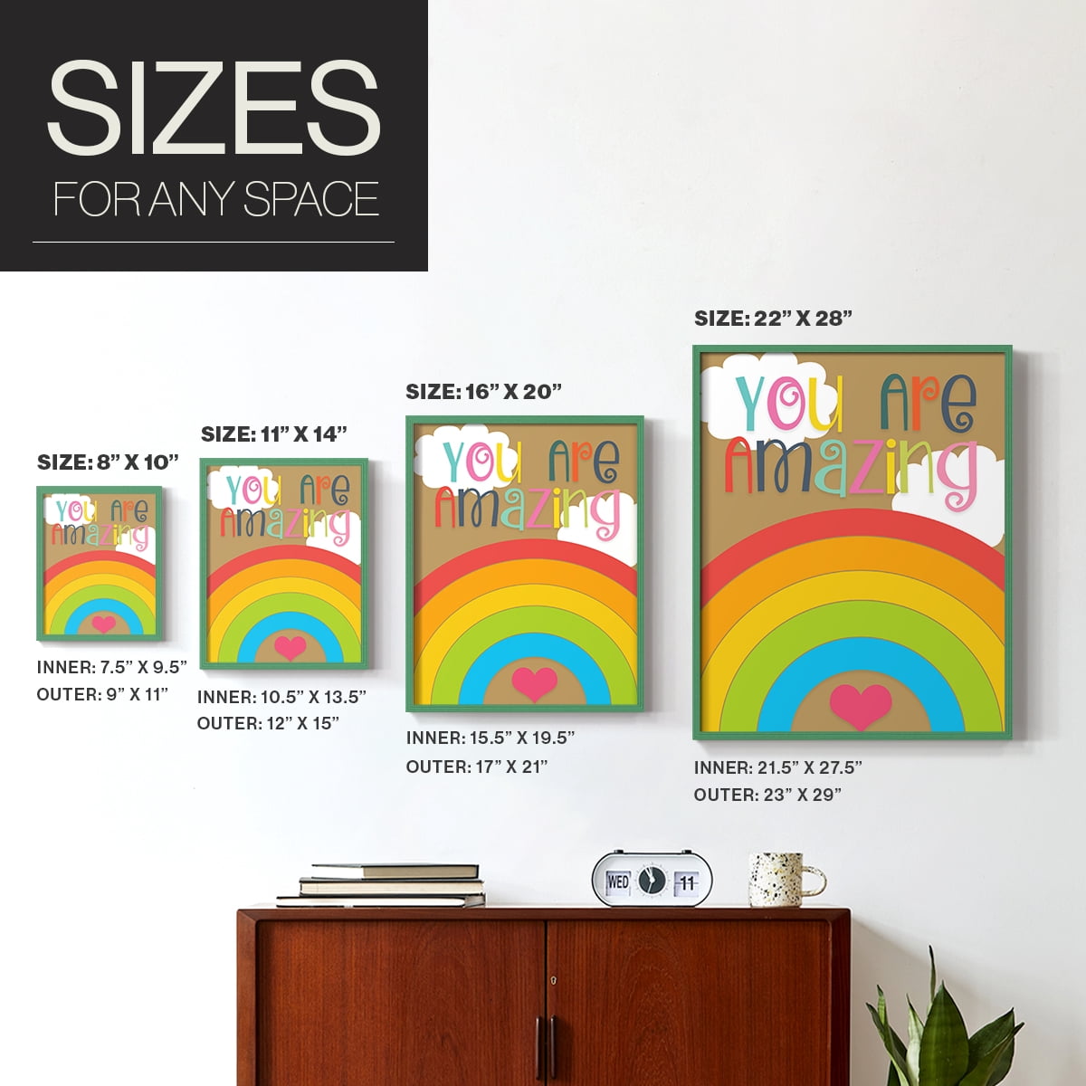 You Are Amazing Framed Print - Solid Wood in Single Picture Frame Solid Wood 2 Framed Print