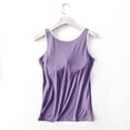 thumbnail image 6 of Gyexs Womens Shelf Bra Camisole with Built in Bras 2025 Summer Basic Layer Padded Shirts Casual Workout Yoga Undershirt (Purple, XXXL), 6 of 6