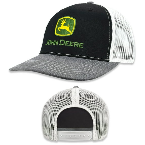 John Deere Baseball Cap Trucker Hat Baseball Cap Trucker Hat Trademark Embroidery - Black, Heather Gray, White