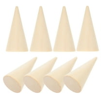 LOLIPPYY 10Pcs Unpainted Wooden Cones for DIY Crafts and Artistic Hobbies
