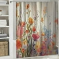 thumbnail image 6 of Orinice Colorful Floral Shower Curtain Bathroom Decoration Spring Summer Floral Shower Curtain Garden Floral Shower Curtain Waterproof Fabric Shower Curtain Set 36x72, 6 of 7
