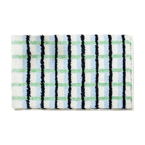 PEIBang Checkered Bathroom Rug 16"x24",Washable Non-Slip Shower Rugs,Water Absorbent Bath Mats for Kitchen,Bathroom,Living Room,Entrance