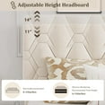 thumbnail image 4 of Queen Bed Frames with Headboard, Upholstered Platform Bed with Wood Slats 800 lbs Support , Noise Free, No Box Spring Needed, Easy Assembly, White, 4 of 8