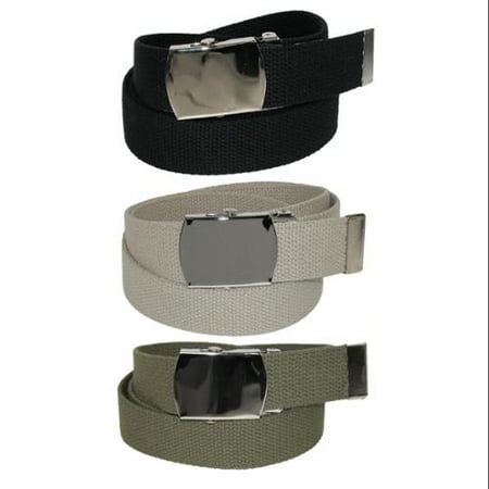 Ssw Cotton Belt - Cotton with Nickel Buckle Adjustable Belt (Pack of 3 Colors)
