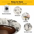thumbnail image 3 of Elastic Fitted Round Tablecloth, Black Grey Botanical Waterproof Stretch Table Cover for 36"-44" Tables, Rustic Country Spring Floral Summer Leaf Washable Outdoor Tablecloths for Patio, Picnic, 3 of 9