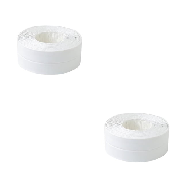 Matsuzay 2 uds cinta adhesiva de PVC duradero 1 rollo cocina baño pared sellado cinta Gadgets impermeable a prueba de moho 3,2 m x 3,8 blanco 2piezas