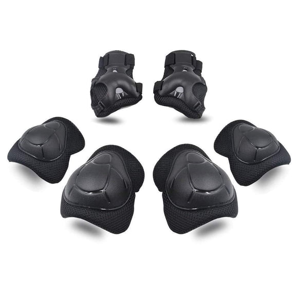 Somnr PlaySafe Kids 3-in-1 Protective Gear Set - Knee/Elbow Pads & Wrist Guards for Skating, Cycling (Ages 3-8, Black)