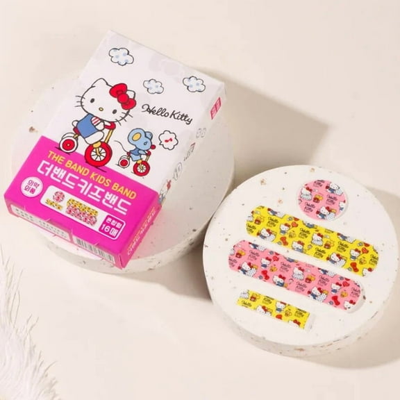 16Pcs Sanrios Anime Kitty Waterproof Adhesive Bandages Wound Plaster First Aid Emergency Kit Band Aid Stickers Kawaii Kids Gifts