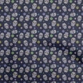 thumbnail image 1 of oneOone Viscose Jersey Navy Blue Fabric Skull Sewing Material Print Fabric By The Yard 60 Inch Wide, 1 of 5