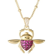 Disney Villain's Women's Gold Plated Sterling Silver Jafar Scarab Pendant Necklace, 18"