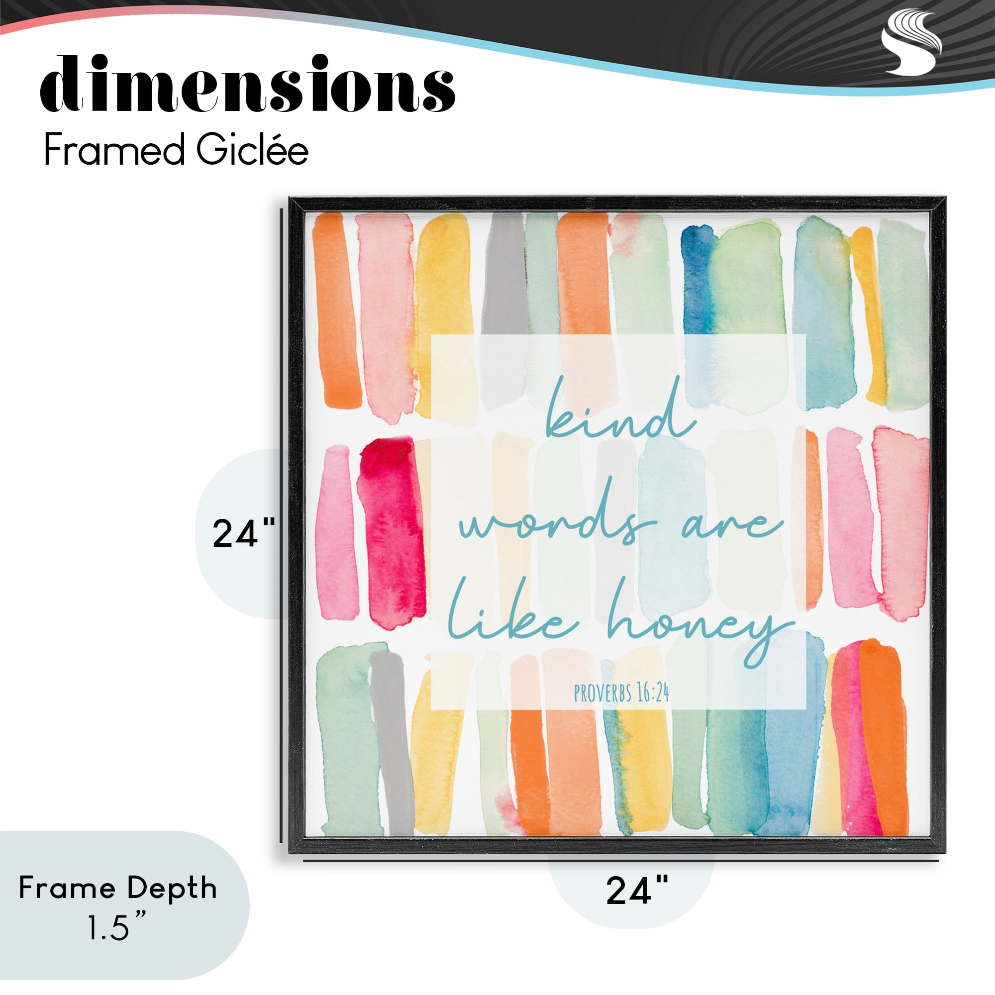 Stupell Industries Kind Words Are Like Honey Black Framed Giclee Art, design by Lanie Loreth
