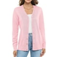 thumbnail image 6 of Uvplove Women Long Sleeve Soft Basic Knit Cardigan Sweater,Pink,S-3XL, 6 of 12