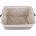 thumbnail image 3 of Set Of 3 Storage Baskets, Foldable Storage Box With Handle, Fabric Storage Box For Clothes, Books, Toys, Home (Grey/White, Small), 3 of 7