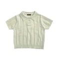 thumbnail image 4 of Toddler Boys Short Sleeve Knit Polo Shirt Ribbed Sweater Top Collared Pullover Button Placket Casual Regular Fit School Uniform, 4 of 6