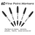 thumbnail image 3 of Keebor Advanced Permanent Markers Fine Tip, 60 Pack Black Permanent Marker Set, Waterproof - Quick Drying, Office Supplies, 3 of 5