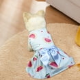 thumbnail image 5 of Guiexla Pet Dress Summer Sweet Ribbon Bowknot Watermelon Strawberry Fruit Print Sleeveless Two-legged Small Medium Dog Puppy Cat Outfit Clothes Pet Supplies, 5 of 7