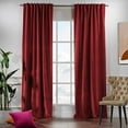 thumbnail image 2 of 3S Brother's Extra Long Solid Luxury Matte Velvet Soft Curtain Scarlet Single Panel Hanging Back Tap & Rod Pocket Home Décor 5-25 Feet Custom Made Curtains -Made in Turkey Each(52"x216"), 2 of 7