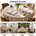 thumbnail image 3 of ICEANT 24 inch Round Tablecloth, Linen Woven Waterproof Table Cover, Solid Textured Linen Spill-Proof Table Cloth, Wrinkle Free Party Tablecloth For Outdoor Indoor, Khaki, 3 of 5