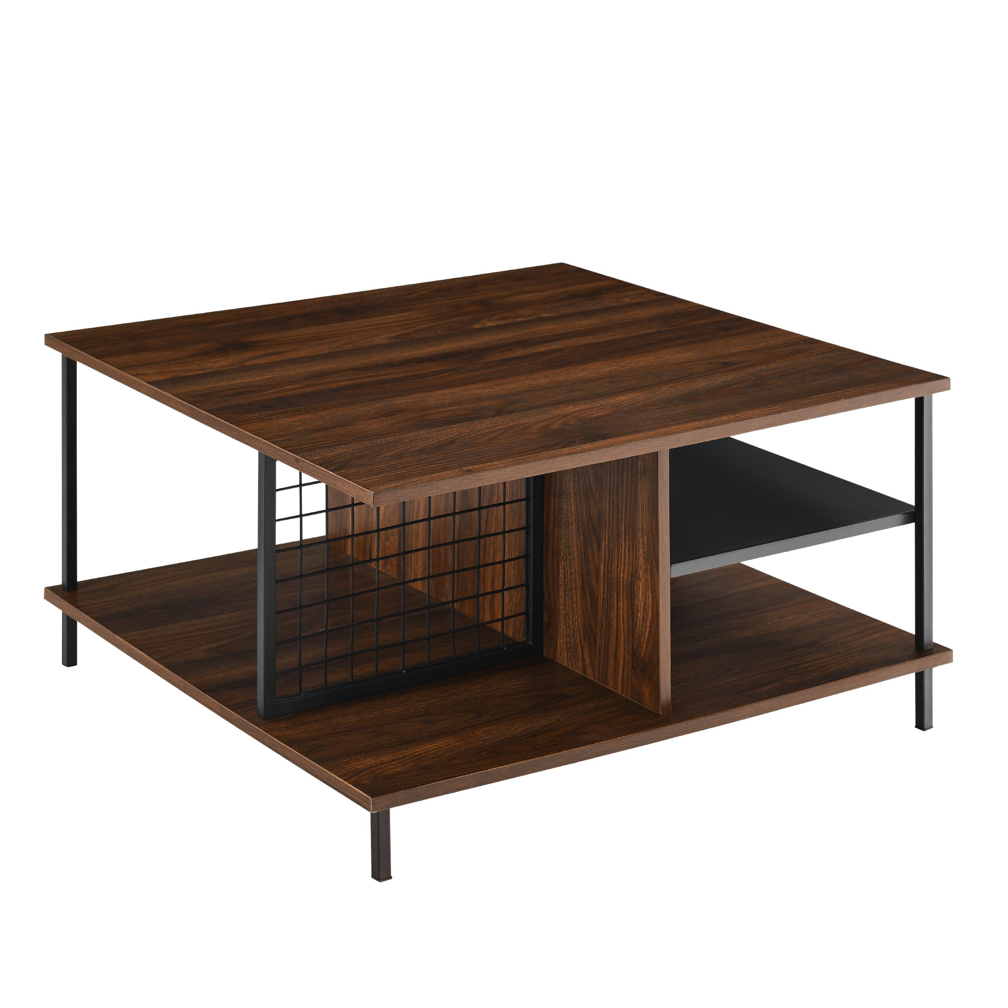 Hodge Dark Walnut Modern Square Coffee Table by River Street Designs