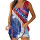 thumbnail image 2 of Puntoco Camisetas básicas sin mangas para mujer Camiseta sin mangas con cuello estampado del Día de la Independencia para mujer Camiseta holgada sin mangas, 2 of 5