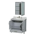 thumbnail image 2 of Wyndham Collection Sheffield 36" Wood Single Bathroom Vanity in Chrome/Gray, 2 of 3