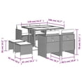 thumbnail image 4 of vidaXL 9 Piece Garden Dining Set with Cushions Black Poly Rattan, 4 of 5
