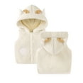 thumbnail image 3 of breaise Baby Kids Boys Girls Fuzzy Sherpa Vest Hooded Jacket Coat Faux Sleeveless Soft Fleece Outwear Gilet for Toddler, 3 of 3