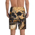 thumbnail image 2 of Balery Grim Coffee Skull Men's Cotton Knit Pajama Shorts Waistband & Pockets,Short Pajama Pants-Medium, 2 of 8