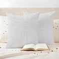thumbnail image 3 of Vintage White Pillow Covers 2 Pack Linen Texture Farmhouse Pillowcase Waterproof Outdoor Throw Pillow Cover for Patio Garden Square Cushion 16”x16”, 3 of 9