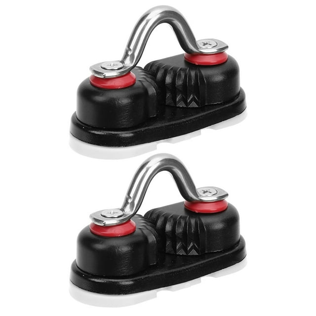 Boat Cam Cleats For Rope 2pcs Aluminum Alloy Marine Line Cleats Anchor Rope Lock Ball Bearing For Sailing Sailboat Kayak Canoe Accessories Black